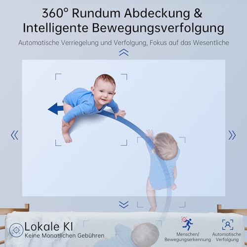 Haustier Kamera Symynelec 2K Innenüberwachung 360° mit WLAN