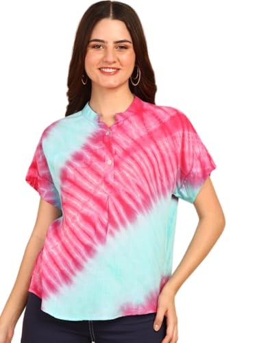 Image of Maaesa Hand Dyed Rayon Top for Women