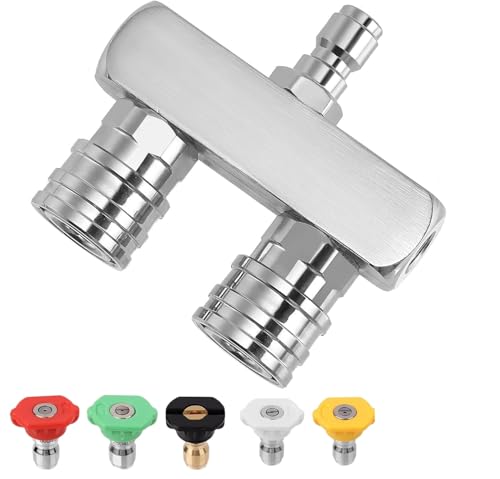 YUET Pressure Washer Accessories Dual Turbo Nozzle, 1/4 Inch 5000 PSI Spray Turbo Nozzle Gun 1/4 Quick Connect, with 5 Pack Pressure Washer Cleaner Gun Spray Nozzles Tips