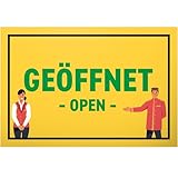 DankeDir! Geöffnet Open Offen - Schild 30 x 20 cm - Tür Wanddeko Türschild Hinweis Wandschild Geburtstagsgeschenk - Hinweissschild Deko Geschenk Laden Restaurant Büro Firma