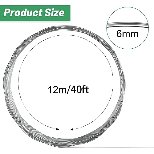 Image of Pelopy Aluminum Wire 1 /4 Inch Diameter Metal Wire 40 ft Armature Bendable Armature for Sculpting Dolls Floral Jewelry Making Weaving DIY Crafts, Silver
