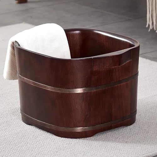 Cubo de baño para pies de madera maciza artesanal