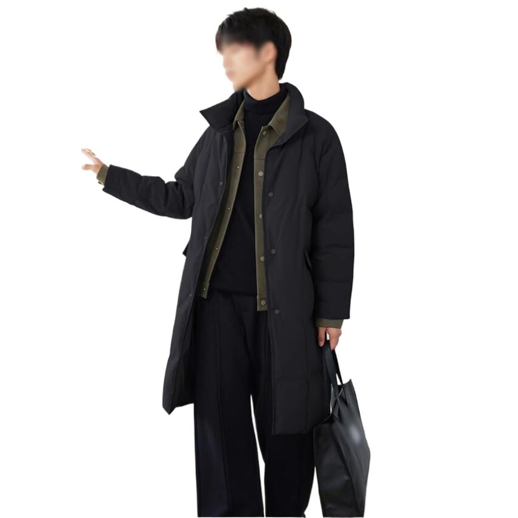 Falso Dos Chaquetas de plumón en el Estilo Largo de Invierno de los Hombres Grueso cálido Abrigo de Marea Casual Abrigo Cortavientos(XXL)