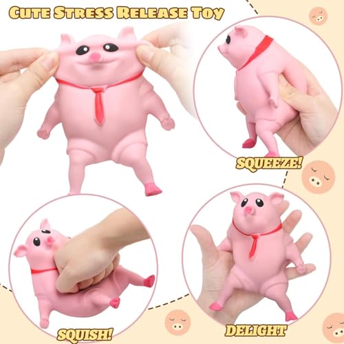 XIKTTK Anti Stress Schwein Quetsch Spielzeug, Spielzeug Schwein, Stressball Schwein, Stressschwein, Schwein Zum Schlagen, Wutschwein Erwachsene Groß, Anti Stress Schwein Gummi Pig XXL