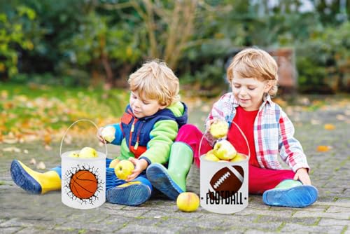 Image of Basketball Bucket,Kids Bucket, Small Gift Bucket with Handles for Kids Room Decor.Toy Bucket.(Basketball)