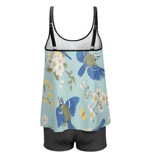 Ensemble bikini tankini de qualité supérieure avec imprimé oiseau chic et finitions soignées - 5