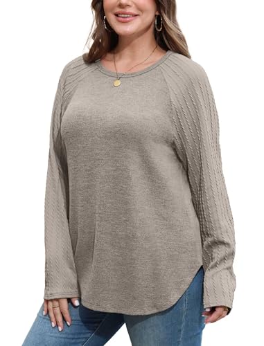 Image of SAMPEEL Sweatshirt for Women Long Sleeve Shirts Crewneck Sweaters Fall Fashion Outfits 2025 Trendy Tunic Tops Plus Size