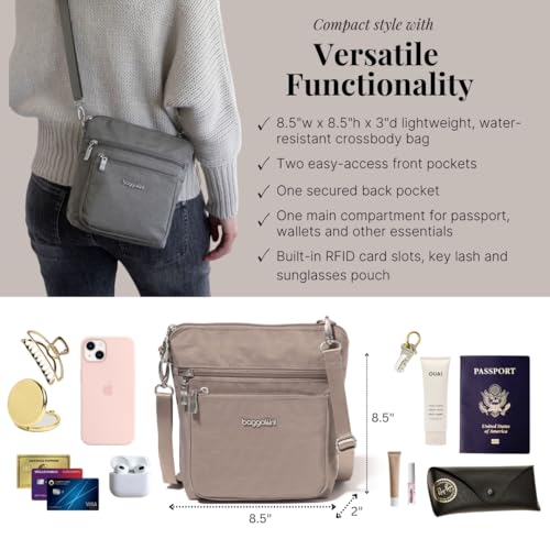 Baggallini Modern Pocket Crossbody Bag for Women, 8.5"x8.5" Handbag Purse with RFID, Lightweight Water-Resistant4