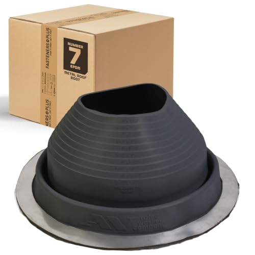 Image of Fasteners Plus #7 Round EPDM Metal Roof Pipe Flashing Boot (Fits 6 inch - 11 inch Pipe OD), Black