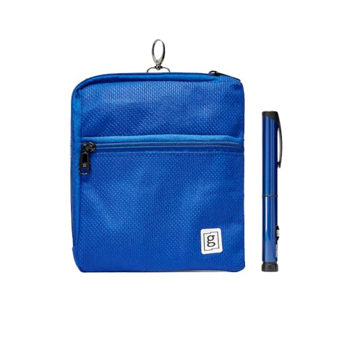 Glucology Insulin Cooler Wallet XL for 5 Pens – Keeps Medication Cool for 36+ Hours | Travel Essential with Front Pocket for Diabetes Supplies | No Ice or Batteries Needed | Zipper Wallet - Blue