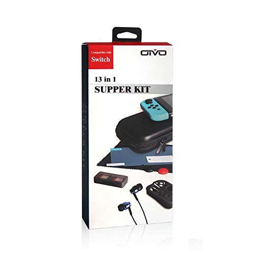 Switch Case 13 in 1 Starter Kit Carry Bag with Shell Screen Protector, Ear Buds, Stick Caps, Gel Case and Card Case