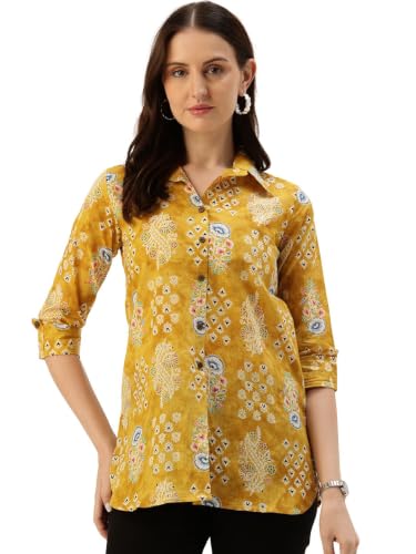 Image of feranoid Classic Collared Cotton Shirt with 3 /4 Sleeve for a Timeless Casual Look