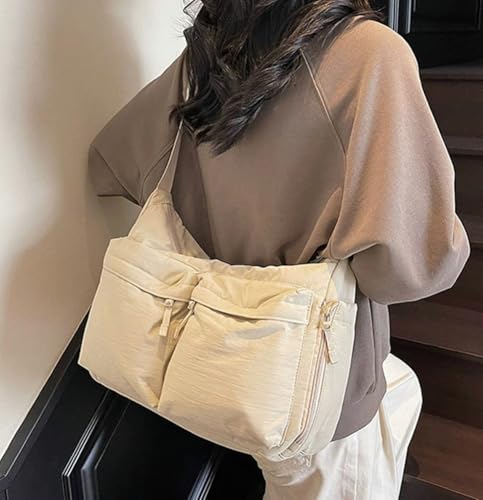 Nylon Large Crossbody Messenger Bag for Women Slouchy Multi-pocket Shoulder Tote Purse Waterproof Crossbody Bag3