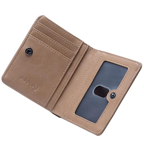 Image of Alldaily Small RFID Wallet for Women Slim Compact Bifold Pocket Ladies Travel Mini Purse (Apricot)