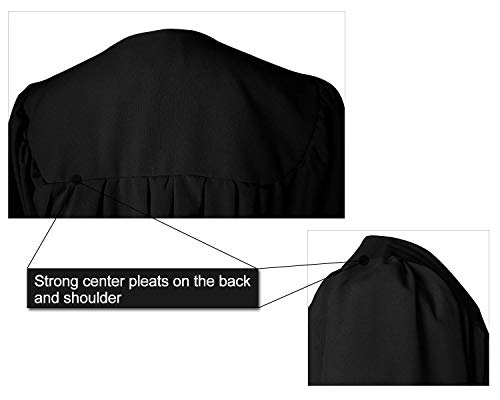 GraduatePro Abschluss Robe Graduation Abschlusskleider Lang Pastor Chor Klerus Gewand Kanzel für kirchliche Aktivitäten Schwarz