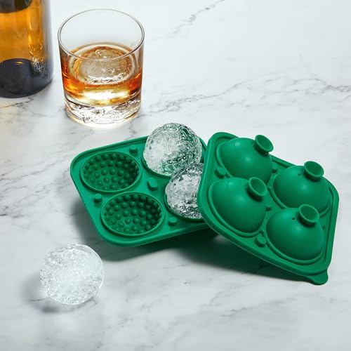 Image of ACOOKEE Novelty Golf Gifts Ball Ice Maker Mold, 2.2 inch Large Sphere Round Ice Cube Mold for Cocktails, Whiskey, Bourbon, Fun Shapes Big Whiskey Ice Cube Mold Gifts