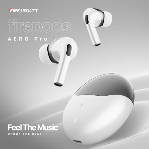 Image of Fire-Boltt Aero TWS Earbuds Custom EQ, Wireless Bluetooth 5.4, Music & App Support, 50H Playtime, Fast Charging Case, 50ms Low Latency for Gaming, Touch Controls, IPX4 Waterproof, Clear Calls - Pearl