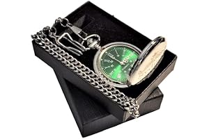 Personalized Vintage Green Dial Pocket Watch