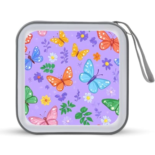 Butterflies CD Case Portable DVD Holder Storage Organizer for Home Travel