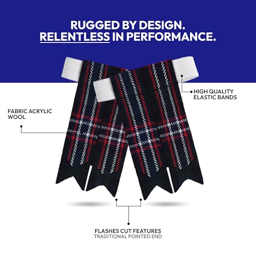Image of Scottish Tartan Kilt Flashes with Elastic Adjusters