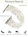 JR.DM Resin Stretchy White Tortoise Fancy Beaded Bracelet Light Watch Band Women Compatible with Apple Watch Band 38mm 40mm 41mm Strap Wristband for iWatch Series 10/9/8/7/6/5/4/3/2/1/SE