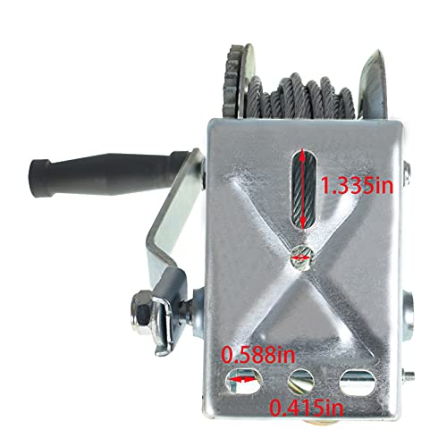 Winche manual 1500 lbs con freno y cable de acero miniatura 7