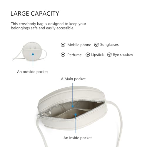 Image of Circle Crossbody Bag for Women NYLON Circle Purse with Zipper Adjustable Knot Shoulder Straps