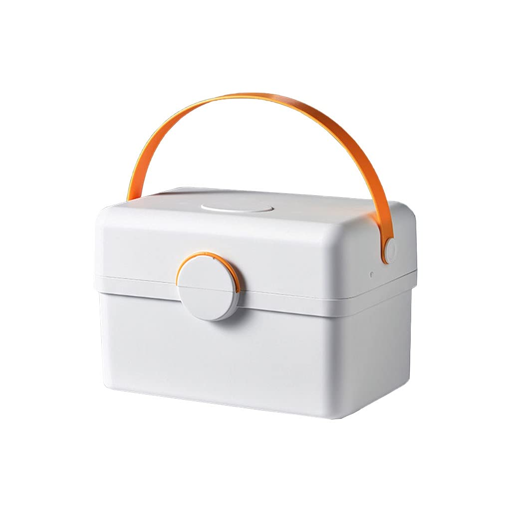 Kit de primeros auxilios, caja médica portátil, almacenamiento de tres capas con asa, estuche compacto de primeros auxilios para el hogar de 12.99 pulgadas, suministros esenciales para atención de