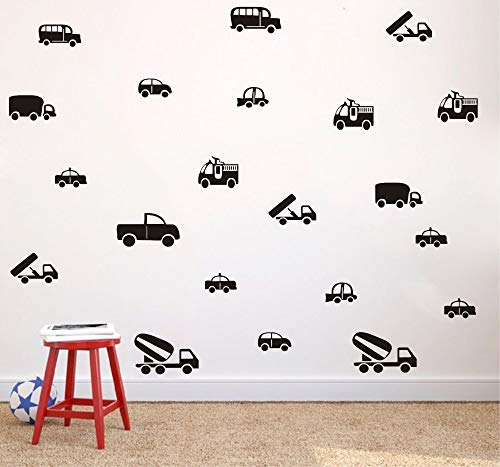 36 stickers vinilos removibles automóviles para pared negro miniatura 5