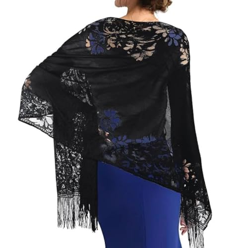 1pc Women's Scarf Classic Hollow Lace Scarf Bridesmaids Evening Dress Shawl Wedding Dress Ball Shawl Women2