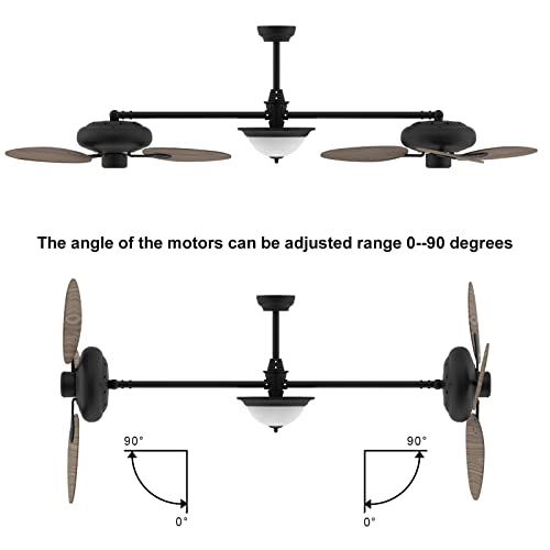 Ovlaim 86 inch Large Double Ceiling Fan with Lights Remote Control, Dimmable Indoor Dual Ceiling Fan for Living Room Patio, Oil-rubbed - Image 4