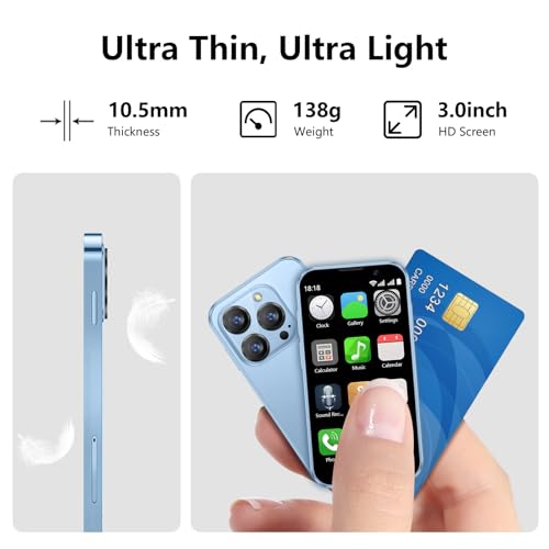 BezosMax i Mini Phone 3G Unlocked Small Smartphone with 2GB+16GB, 3.0" HD Touch Screen,Dual SIM, Pocket Cellphone, Best Gift for Kids, Mini Phone for Kids - Pink - Image 3