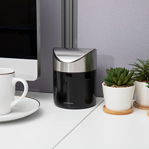 Caneca de basura pequeña rectangular acero inoxidable 1.5 L set 2 miniatura 2