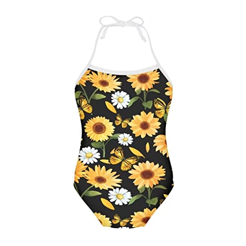 Image of Pinupub Girls Cute Swimsuit One Piece Bathing Suit Sleeveless Halter Neck Swimwear Beachwear
