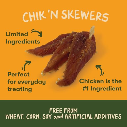 Image of Pet 'n Shape Chik 'n Skewers - Chicken Wrapped Rawhide Chew Dog Treats - 2 Pound | Premium chicken breast, Limited ingredients, Wheat and soy free, Everyday reward, For all life stages, High-protein snack