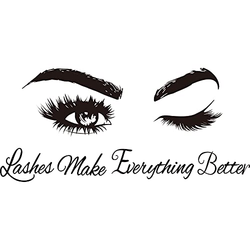 SUPERDANT 2 Blatt Schwarz PVC Wandaufkleber Auge Und Maxim Muster Vinyl Wanddekor Inspirierend Motivationszitate Wandtattoos Abnehmbare Wanddekor Für Zuhause Schönheitssalon Dekoion Cover