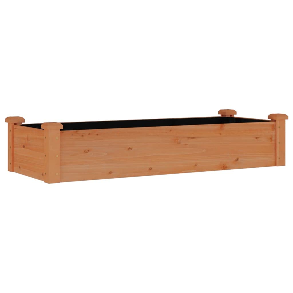 vidaXL Garden Raised Bed, Outdoor Raised Planter with Liner, Planter Pot for Vegetable Fruit, Flower Bed for Yard, Brown Solid Wood Pine
