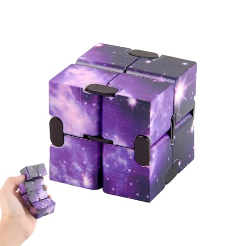 KYLOS 1 Pièce Fidget Cube, Infinity Cube Décompression Anti-Stress, Jouet Sensoriel Pour Bureau Et Adulte En Violet Étoilé, 8Cm Longueur 4Cm Largeur 2Cm...