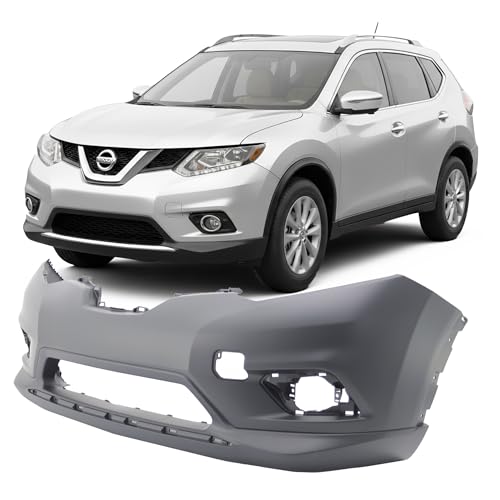 Image of FitParts Compatible with Nissan Rogue 2014-2016 Front Bumper Cover | Primed, Without Parking Sensor Holes, Ready to Paint, OEM 620224BA0H, NI1000293