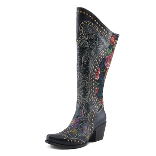 Spring Step L'Artiste Mallorie Women's Cowboy Boot - Handpainted Floral
