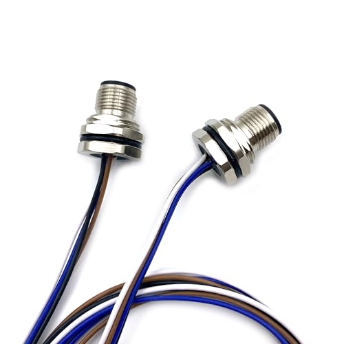 Conector macho M12 4 pines cable 0.5 m IP67 miniatura 5