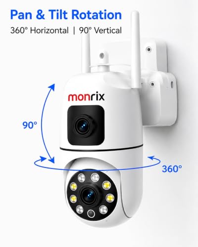 Image of Dual Lens 5MP+5MP WiFi CCTV Camera for Home, 360 PTZ Security Camera with Night Vision, AI Motion Detection, 2-Way Audio, Mobile App, SD Card & Cloud Storage, Indoor /Outdoor