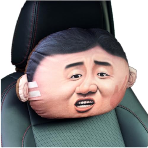 BERRIHORT Car Headrest Pillow Cartoon Neck Pillow for Car Comfortable Soft Car Seat Pillow Head Rest Cushion Funny Expression (B), Onesize