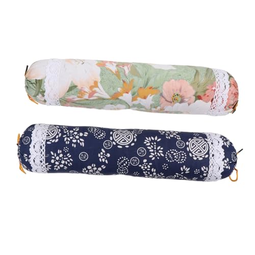 PRETYZOOM Wormwood Cervical Neck Pillow for Adults, 2pcs Candy-shaped Neck Support Pillows Peony and Blue Colors, Ergonomic Cervical Support for Sleeping and Travel