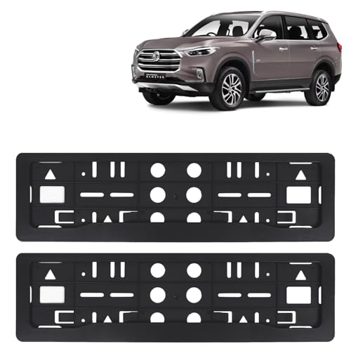 Image of KINGSWAY Gloster Car Number Plate Frames for All 2020 Onwards Models of Morris Garages (MG) Car Registration Plate Holders, Black Licence Plate Covers (Front and Rear), Universal Size 51.5 x 14.5 cm