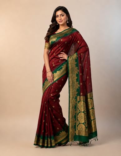 Image of Yashika Women's Banarasi Silk Traditional Motifs Jacquard Woven Saree | Blue Color Saree | Women Sari | Saree