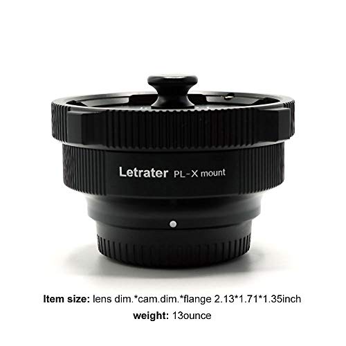 Letrater PL-FX cine Lens Adapter Converter to Fujifilm X-Mount Cameras X-Pro1, X-E1, Matte Black, 2.13*1.71*1.35inch - Image 3