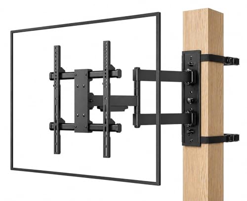 ZeboZap 32'–70' TVs | Outdoor Full Motion TV Mount Fits Pillars & Poles, No Drill Gazebo & Pergola TV Mount, VESA 400x400, Holds 80 lbs
