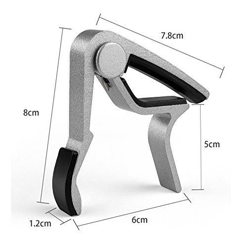 Debonice Capodastre de Guitare Alliage Capo de Guitare pour Guitare Acoustique Électrique,Ukulele, Basse (Argent) - Les Beatles, Paul McCartney, John Lennon, RIngo Starr, George Harrison Debonice Capodastre de Guitare Alliage Capo de Guitare pour Guitare Acoustique Électrique,Ukulele, Basse (Argent) – Image 3