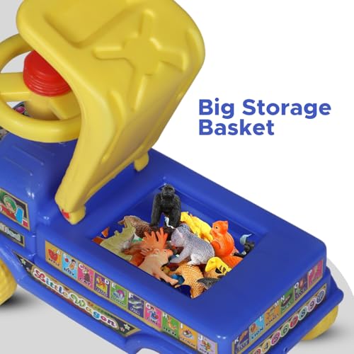 Toy Plus Little Wagon Rider Car | Ride-on Baby Push Car | Swing Car | Kids Power Wheel for Children | Suitable for Boys & Girls (Blue & Yellow) - Image 3